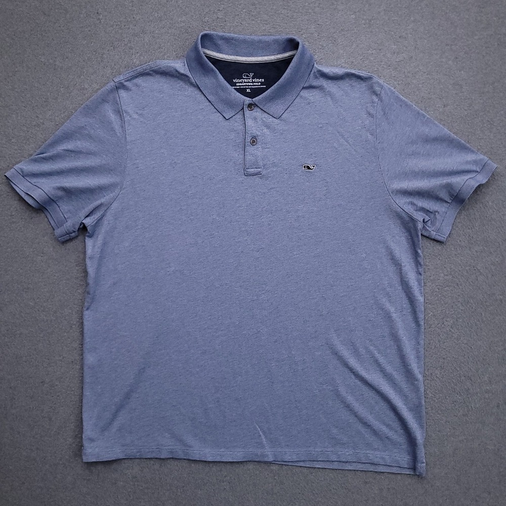 Vineyard Vines Edgartown Polo Shirt Mens XL Blue Cotton Blend Knit Performance